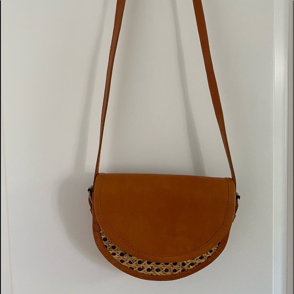 Handbags - VINTAGE Style BOHO woven cane and leather handbag, lovely style.